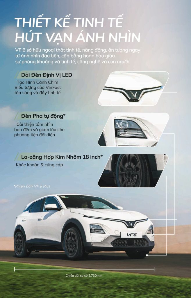 VF 6 thiết kế tinh tế thu hút vạn ánh nhìn