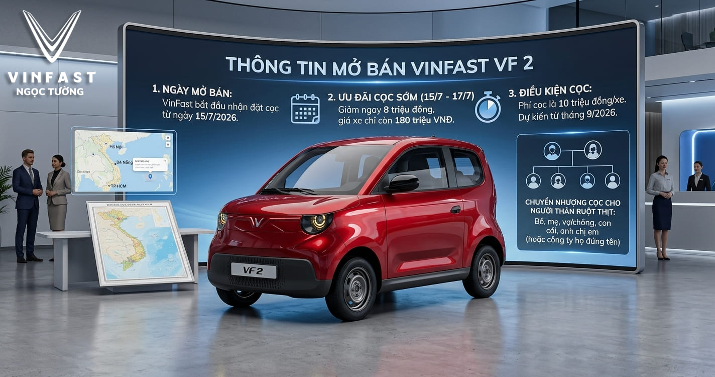 Đặt cọc VinFast VF2 tại VinFast Ngọc Tường Xuyên Mộc